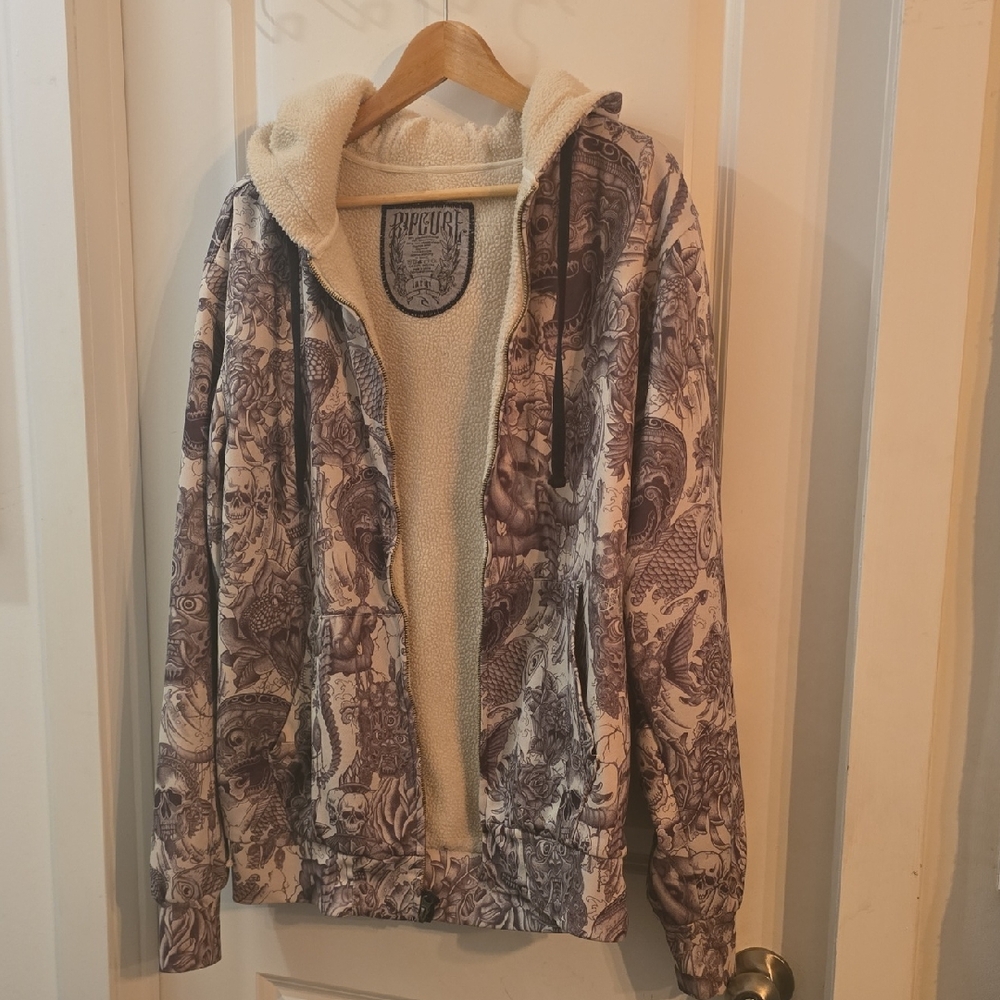 Rip Curl Cream and Brown Graphic Hoodie
